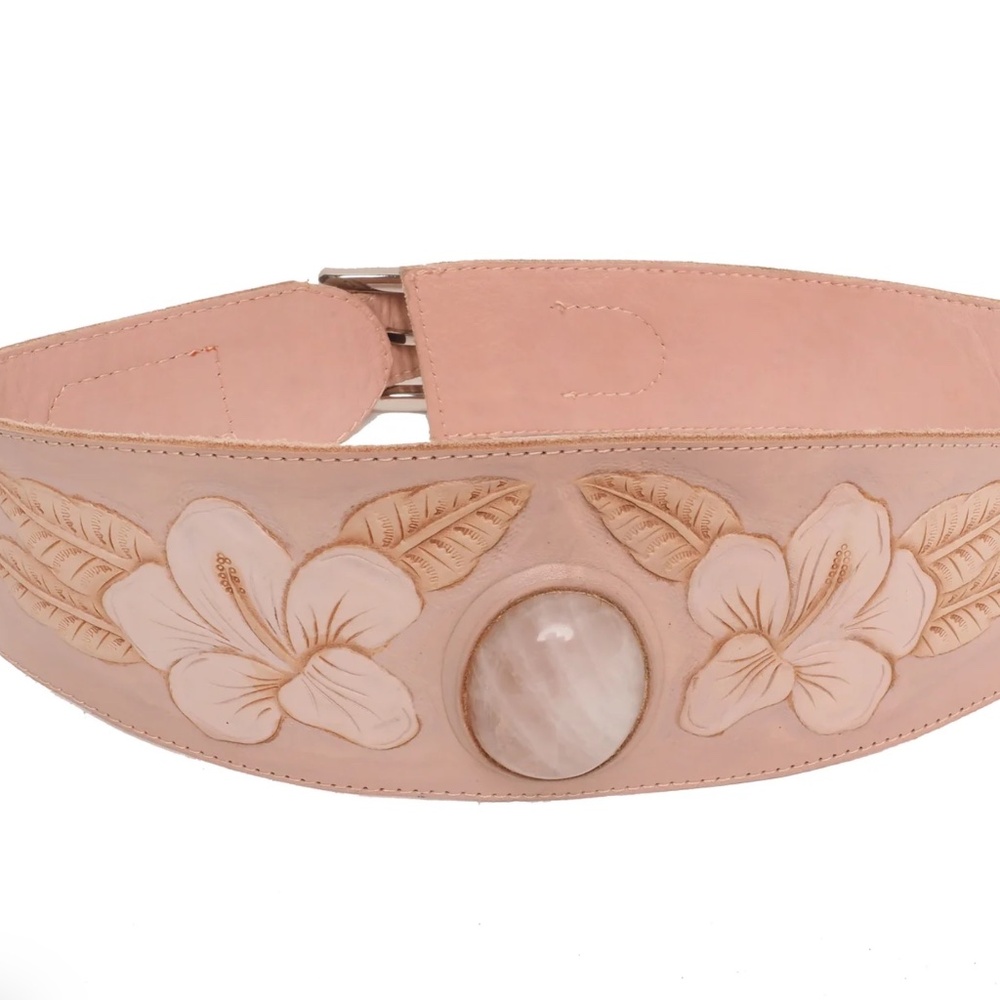 NEW! Hula Hibiscus Belt with Rose Quartz- Handmade in Bali